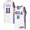 White Tony Bradley 76ers #11 Twill Basketball Jersey FREE SHIPPING