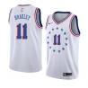 White_Earned Tony Bradley 76ers #11 Twill Basketball Jersey FREE SHIPPING