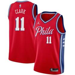 Red Gary Clark 76ers #11 Twill Basketball Jersey FREE SHIPPING