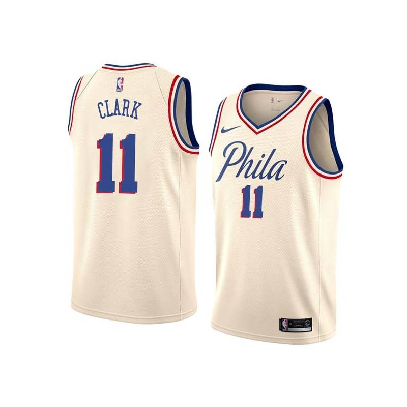 2017-18City Gary Clark 76ers #11 Twill Basketball Jersey FREE SHIPPING