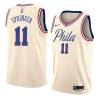 2017-18City Jaden Springer 76ers #11 Twill Basketball Jersey FREE SHIPPING