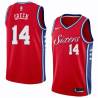 Red2 Rickey Green 76ers #14 Twill Basketball Jersey FREE SHIPPING