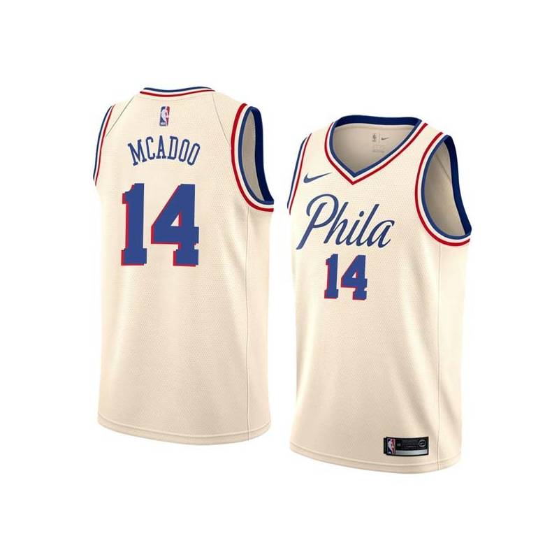 2017-18City James Michael McAdoo 76ers #14 Twill Basketball Jersey FREE SHIPPING