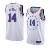 White_Earned James Michael McAdoo 76ers #14 Twill Basketball Jersey FREE SHIPPING