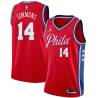 Red Jonathon Simmons 76ers #14 Twill Basketball Jersey FREE SHIPPING