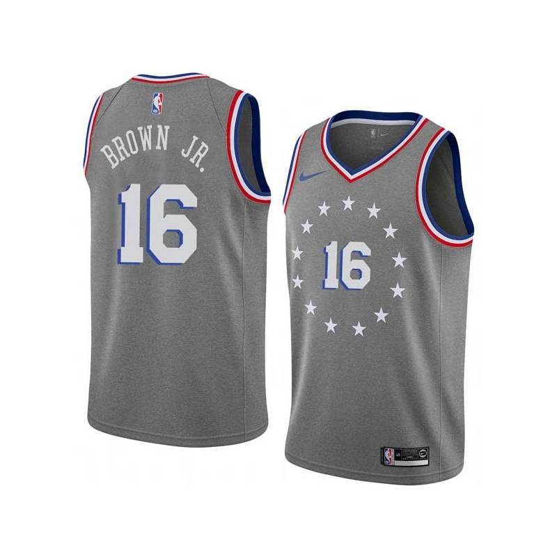 2018-19City Charlie Brown Jr. 76ers #16 Twill Basketball Jersey FREE SHIPPING