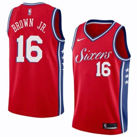 Red2 Charlie Brown Jr. 76ers #16 Twill Basketball Jersey FREE SHIPPING