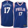 Blue Ignas Brazdeikis 76ers #17 Twill Basketball Jersey FREE SHIPPING