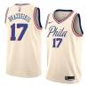 2017-18City Ignas Brazdeikis 76ers #17 Twill Basketball Jersey FREE SHIPPING