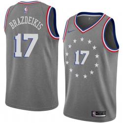 2018-19City Ignas Brazdeikis 76ers #17 Twill Basketball Jersey FREE SHIPPING