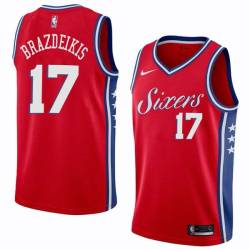 Red2 Ignas Brazdeikis 76ers #17 Twill Basketball Jersey FREE SHIPPING