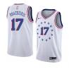 White_Earned Ignas Brazdeikis 76ers #17 Twill Basketball Jersey FREE SHIPPING