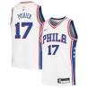 White Vincent Poirier 76ers #17 Twill Basketball Jersey FREE SHIPPING