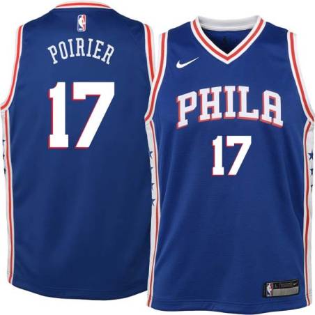 Blue Vincent Poirier 76ers #17 Twill Basketball Jersey FREE SHIPPING