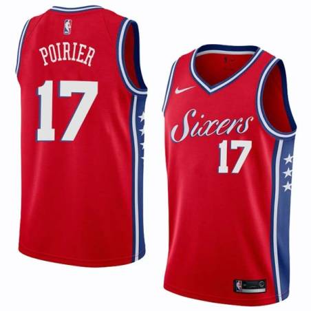 Red2 Vincent Poirier 76ers #17 Twill Basketball Jersey FREE SHIPPING