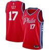 Red Braxton Key 76ers #17 Twill Basketball Jersey FREE SHIPPING