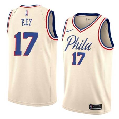 2017-18City Braxton Key 76ers #17 Twill Basketball Jersey FREE SHIPPING