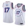 White_Earned Braxton Key 76ers #17 Twill Basketball Jersey FREE SHIPPING