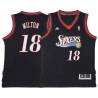 Black Throwback Shake Milton 76ers #18 Twill Basketball Jersey FREE SHIPPING