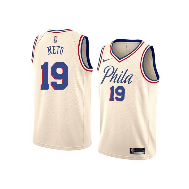 2017-18City Raul Neto 76ers #19 Twill Basketball Jersey FREE SHIPPING