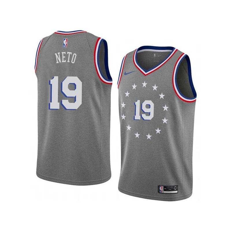 2018-19City Raul Neto 76ers #19 Twill Basketball Jersey FREE SHIPPING