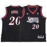 Black Throwback Alec Burks 76ers #20 Twill Basketball Jersey FREE SHIPPING