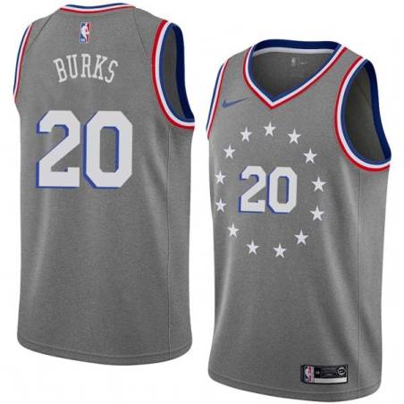 2018-19City Alec Burks 76ers #20 Twill Basketball Jersey FREE SHIPPING