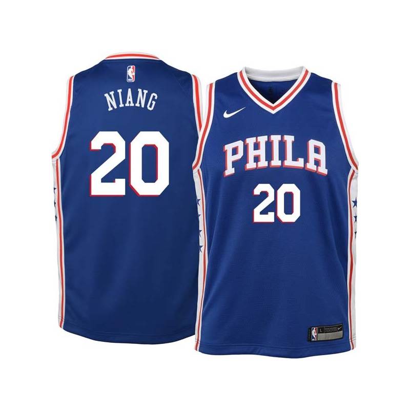 Blue Georges Niang 76ers #20 Twill Basketball Jersey FREE SHIPPING
