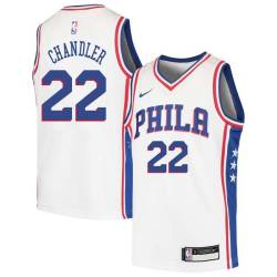 White Wilson Chandler 76ers #22 Twill Basketball Jersey FREE SHIPPING
