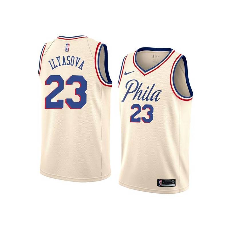 2017-18City Ersan Ilyasova 76ers #23 Twill Basketball Jersey FREE SHIPPING