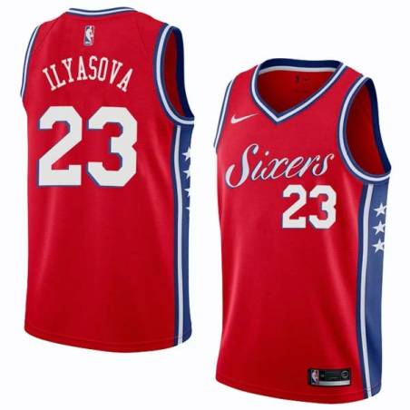 Red2 Ersan Ilyasova 76ers #23 Twill Basketball Jersey FREE SHIPPING