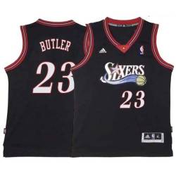 Black Throwback Jimmy Butler 76ers #23 Twill Basketball Jersey FREE SHIPPING