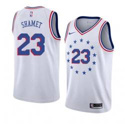 White_Earned Landry Shamet 76ers #23 Twill Basketball Jersey FREE SHIPPING