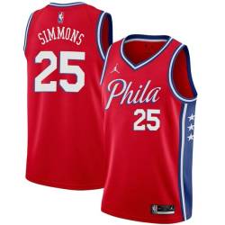 Red Ben Simmons 76ers #25 Twill Basketball Jersey FREE SHIPPING