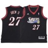 Black Throwback Larry Drew II 76ers #27 Twill Basketball Jersey FREE SHIPPING