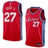 Red2 Larry Drew II 76ers #27 Twill Basketball Jersey FREE SHIPPING