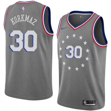 2018-19City Furkan Korkmaz 76ers #30 Twill Basketball Jersey FREE SHIPPING