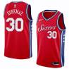 Red2 Furkan Korkmaz 76ers #30 Twill Basketball Jersey FREE SHIPPING