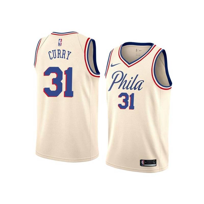 2017-18City Seth Curry 76ers #31 Twill Basketball Jersey FREE SHIPPING