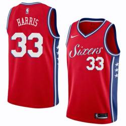 Red2 Tobias Harris 76ers #33 Twill Basketball Jersey FREE SHIPPING