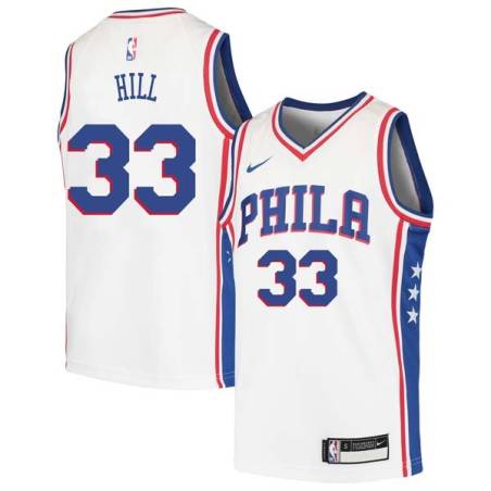 White George Hill 76ers #33 Twill Basketball Jersey FREE SHIPPING