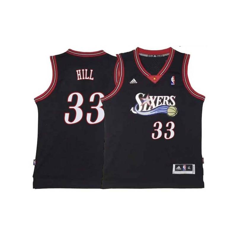 Black Throwback George Hill 76ers #33 Twill Basketball Jersey FREE SHIPPING