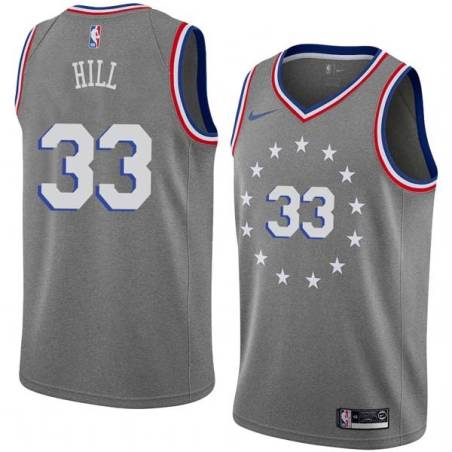 2018-19City George Hill 76ers #33 Twill Basketball Jersey FREE SHIPPING