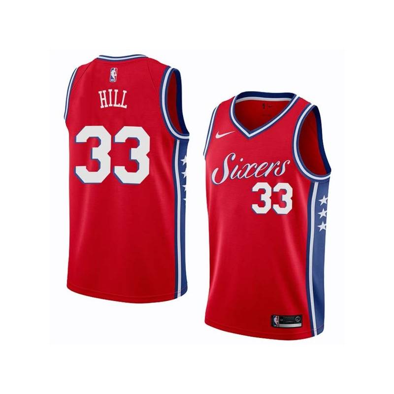 Red2 George Hill 76ers #33 Twill Basketball Jersey FREE SHIPPING