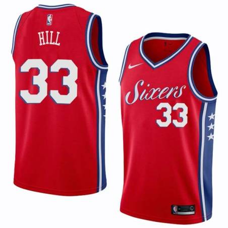 Red2 George Hill 76ers #33 Twill Basketball Jersey FREE SHIPPING
