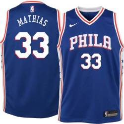 Blue Dakota Mathias 76ers #33 Twill Basketball Jersey FREE SHIPPING