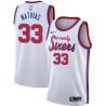White Classic Dakota Mathias 76ers #33 Twill Basketball Jersey FREE SHIPPING