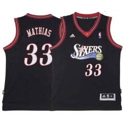 Black Throwback Dakota Mathias 76ers #33 Twill Basketball Jersey FREE SHIPPING
