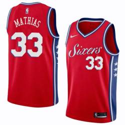 Red2 Dakota Mathias 76ers #33 Twill Basketball Jersey FREE SHIPPING