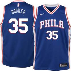 Blue Trevor Booker 76ers #35 Twill Basketball Jersey FREE SHIPPING